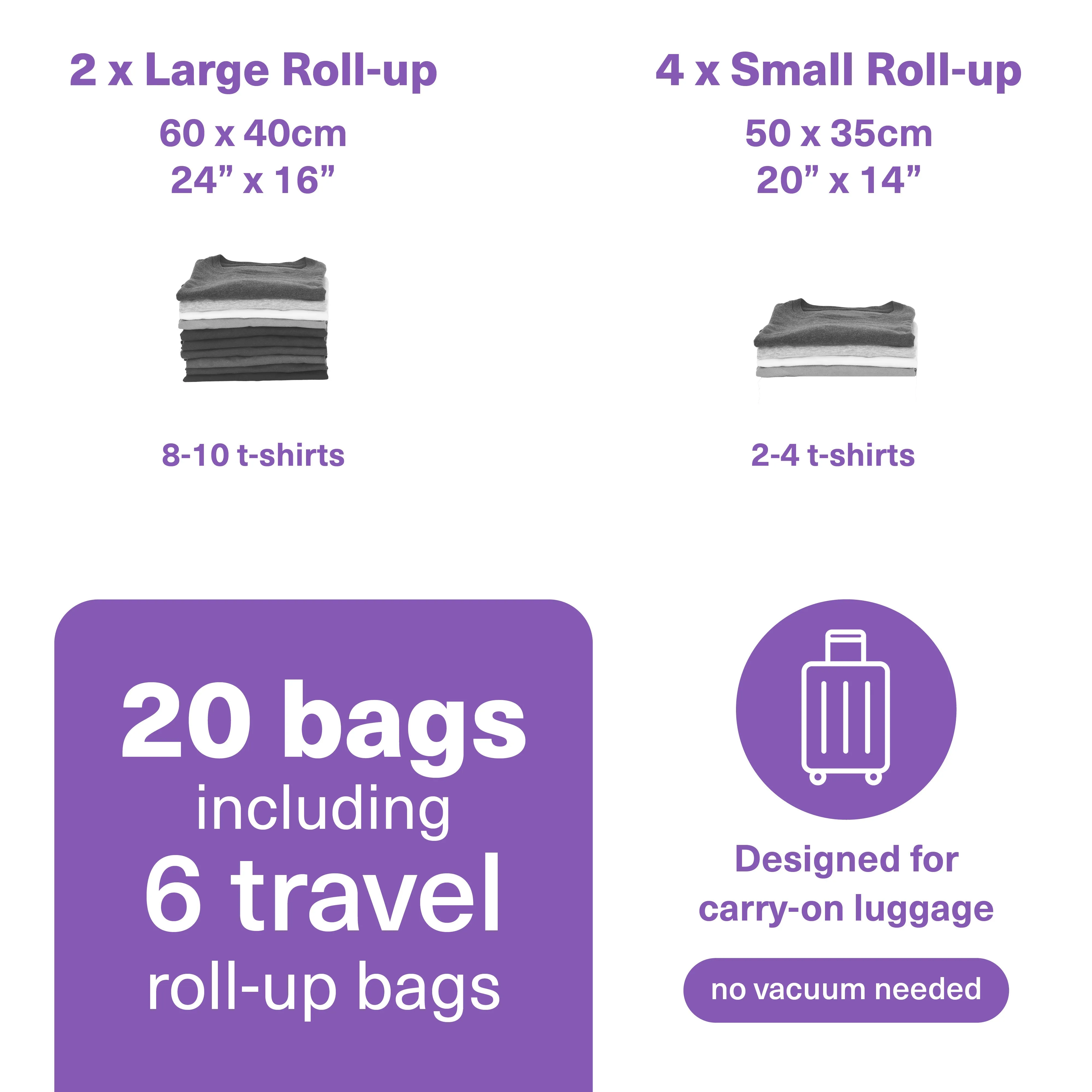 20 Vacuum Storage Bag Set (Multiple Sizes)