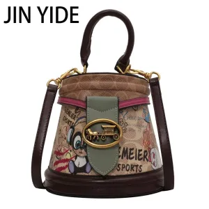 2023 Brand Graffiti Horseshoe Bags for Women High Quality Leather Shoulder Bag Luxury Purses and Handbags Designer Crossbody Bag