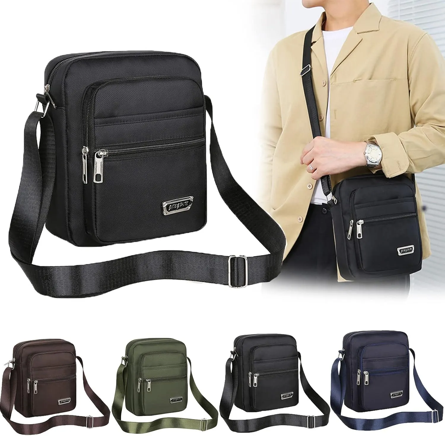 2024 NEW Men's Messenger Bag - Crossbody Shoulder Bags Travel Bag Man Purse Casual Sling Pack for Work Business