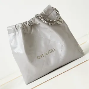 22 calfskin grey Effortless silver hardware hobo CHANEL Safe