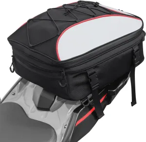 22L-34L Motorcycles Tail Bag,Reflective Backpack 1680D Oxford Motorcycle Bags Back Seat Luggage Bags with Rain Cover,Motorcycle Helmet Bags Backpack Storage for Motorcycles Weekender Travel