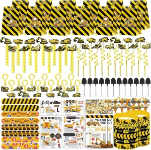 232PCS Construction Birthday Party Supplies Decorations Favors, Construction Theme Toys for Goodie Bag Stuffer, Pinata Filler Gifts