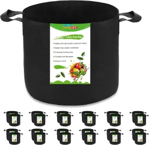 24-Pack 3 Gallon Grow Bags, Heavy Duty Aeration Fabric Pots with Handles for Garden and Planting, Pots for Plant