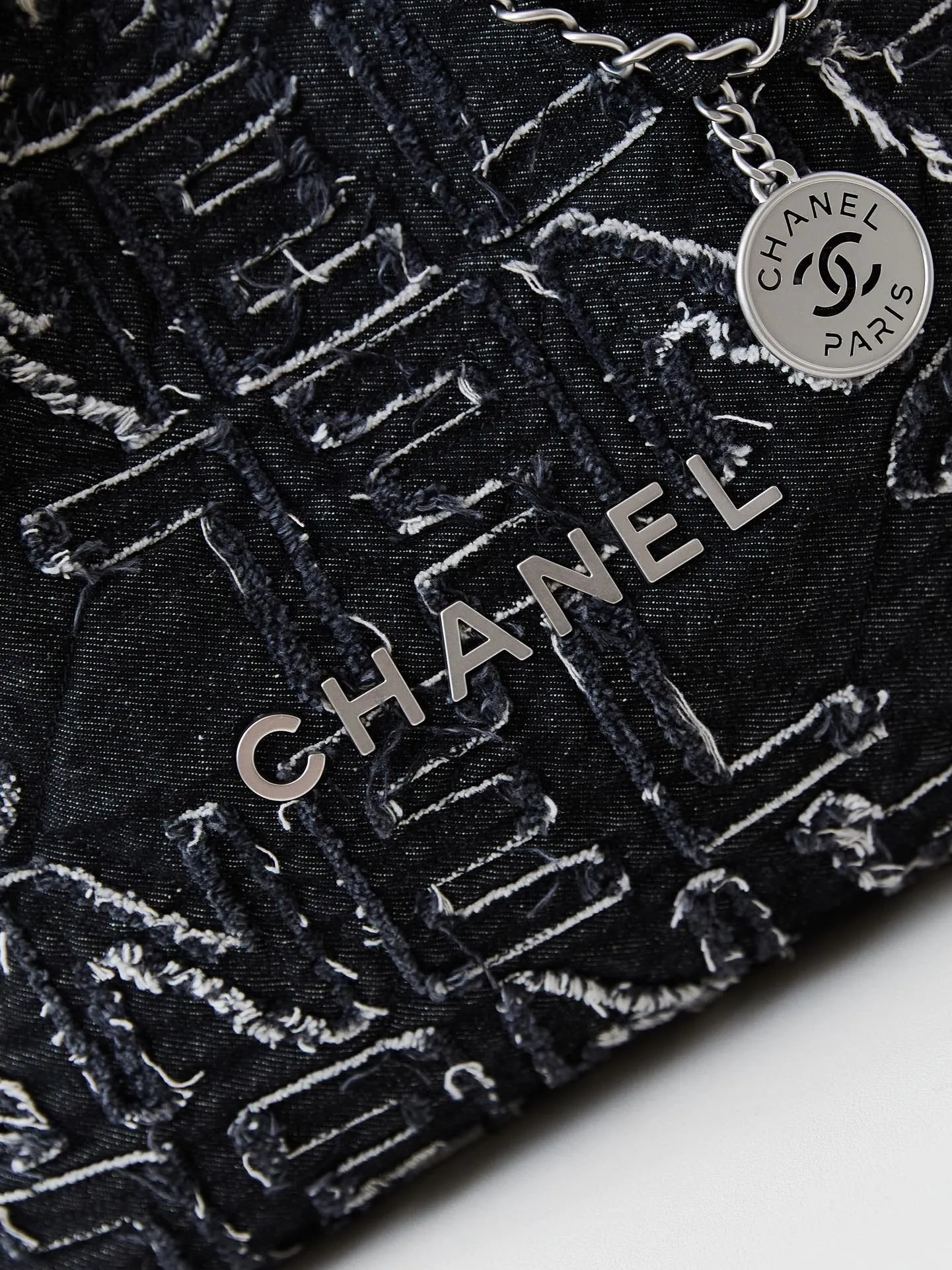 24a denim bag silver hobo CHANEL Luxurious touch hardware 22 black Low-cost opportunity