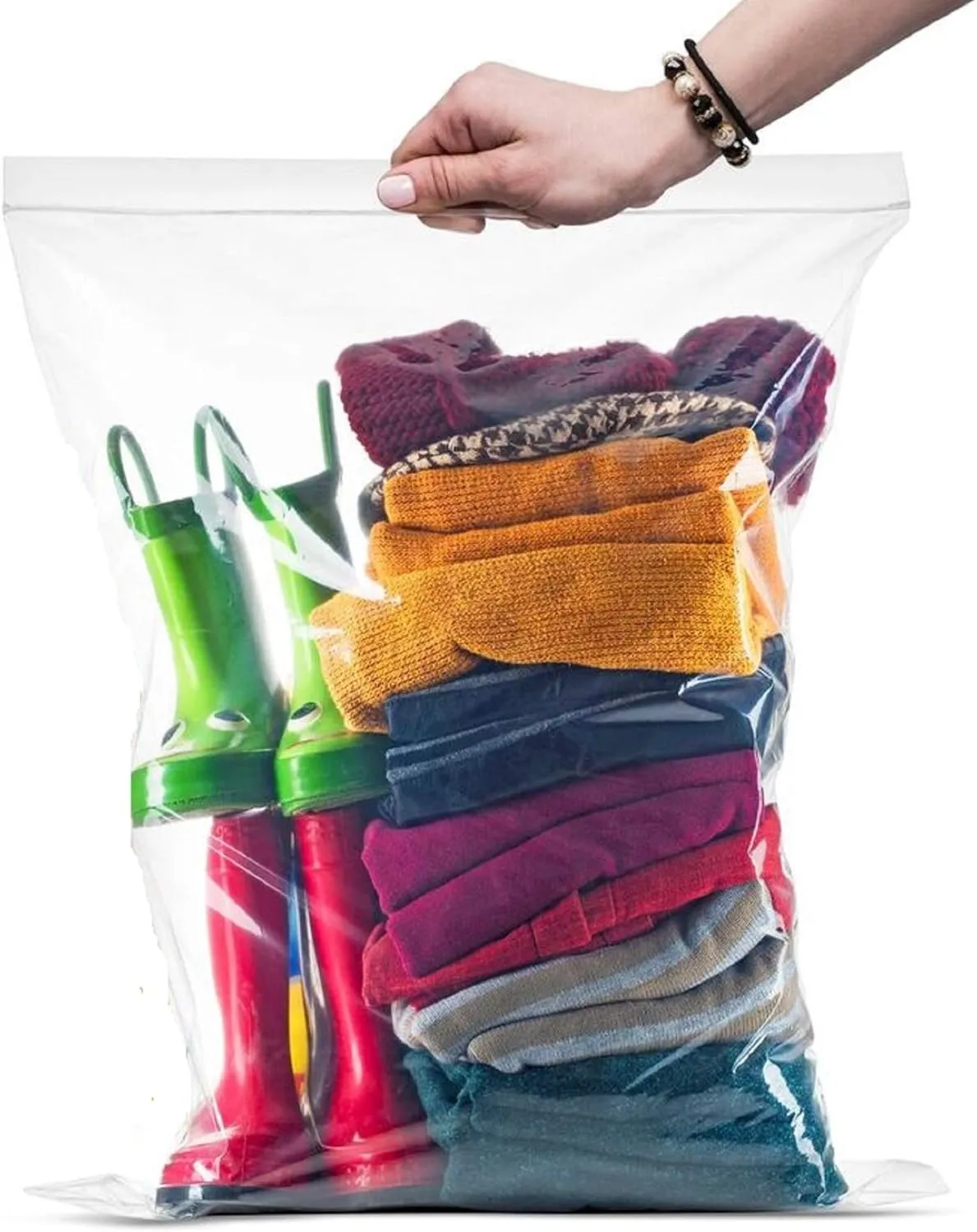25 COUNT 4 MILL - EXTREME THICK BAGS - 14x20" 3.5 GALLON-Large Super Spacious Strong Clear Big Bags, Zipper, Heavy Duty, Plastic Food Storage Bags For Clothing, Toys, Storage, Moving, Organization