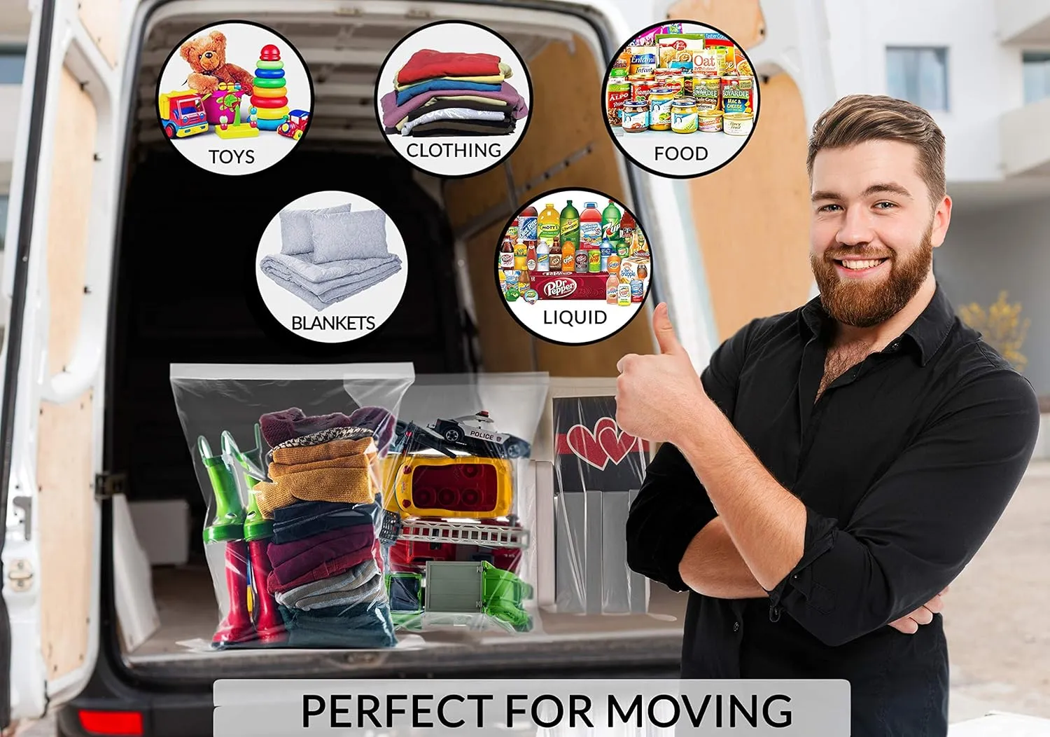 25 COUNT 4 MILL - EXTREME THICK BAGS - 14x20" 3.5 GALLON-Large Super Spacious Strong Clear Big Bags, Zipper, Heavy Duty, Plastic Food Storage Bags For Clothing, Toys, Storage, Moving, Organization
