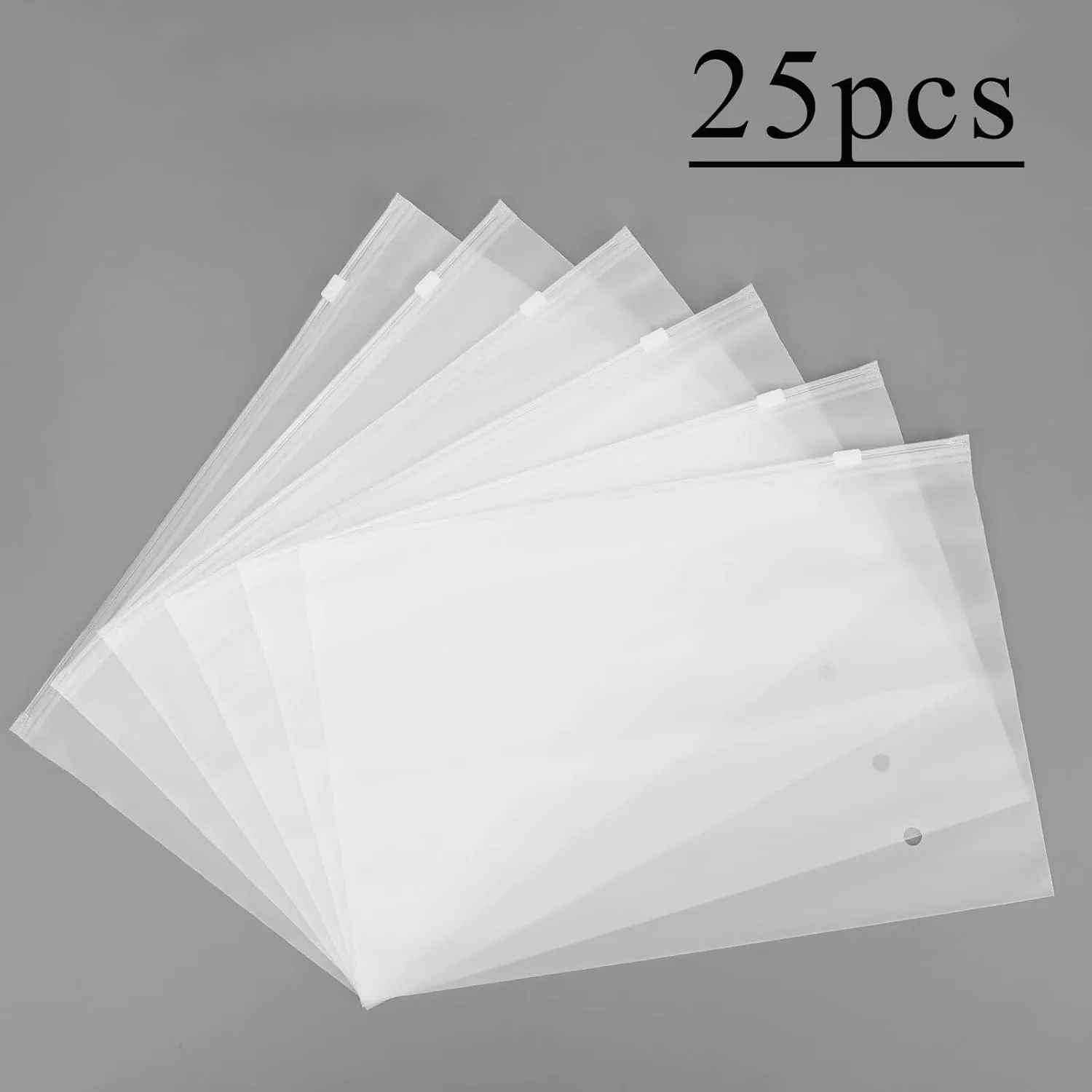 25pcs Frosted Zipper Bags for Clothes, 16X14" Clothing Shipping Bags for Packaging T-Shirt Shirts, 3 Mil with Vent Holes and Reinforced Sides