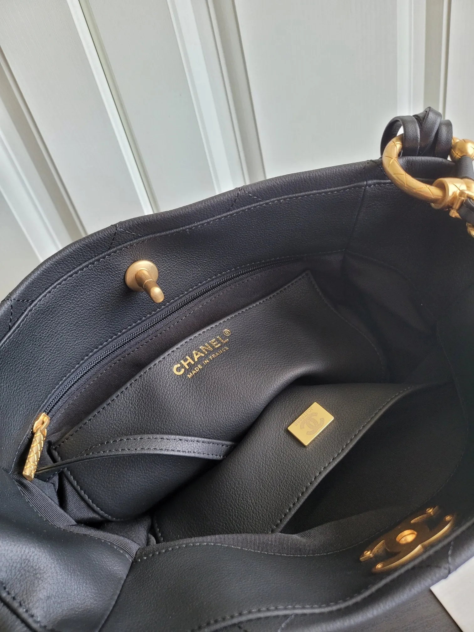 26cm calfskin Discounted hobo gold 23s Extensive collection bag black hardware CHANEL