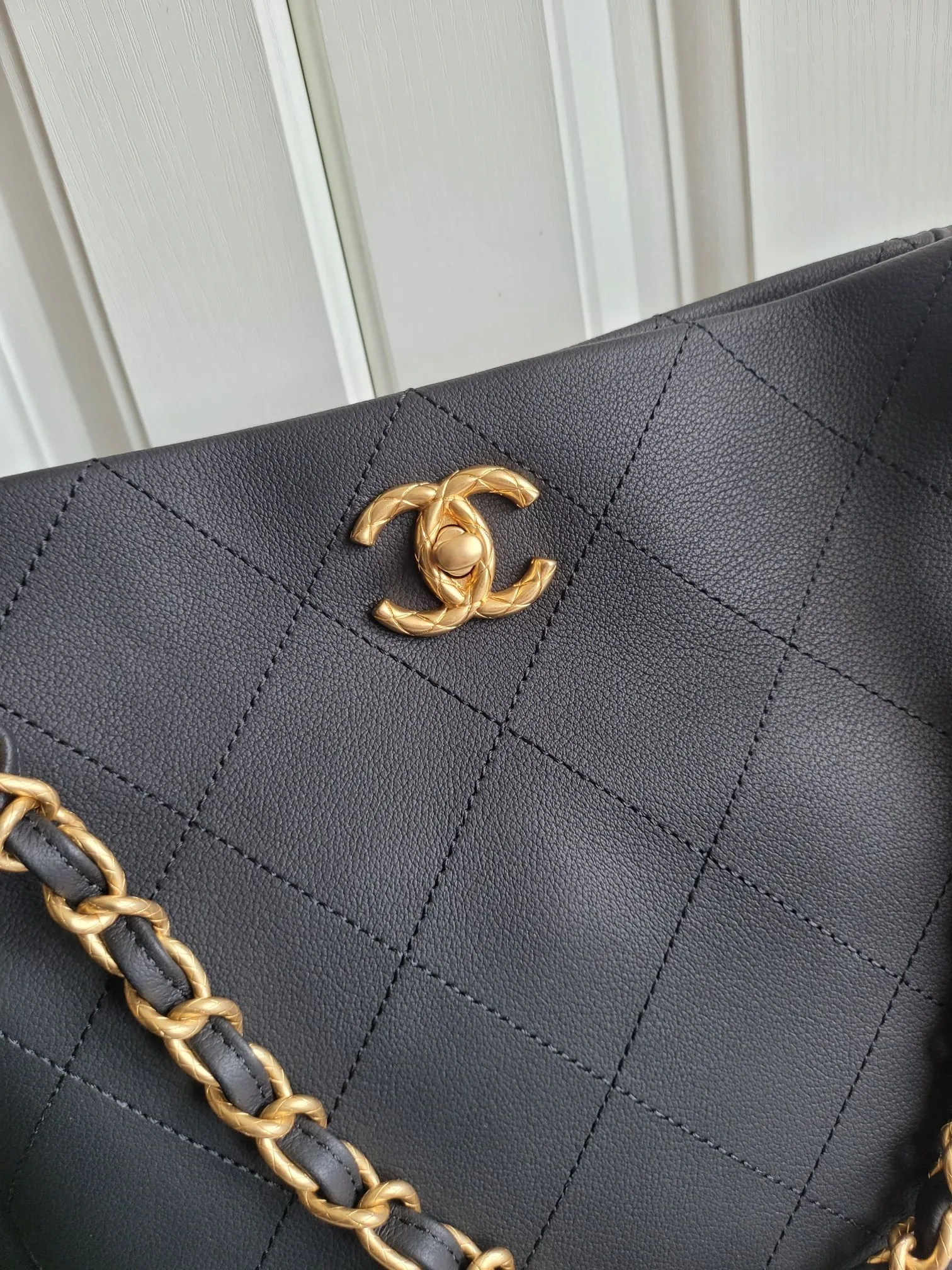 26cm calfskin Discounted hobo gold 23s Extensive collection bag black hardware CHANEL