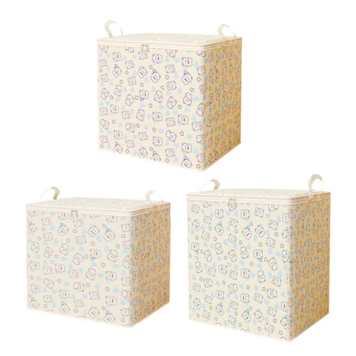 2pcs Large Capacity Clothes Quilt Storage Bags Foldable Zipper Moisture Proof