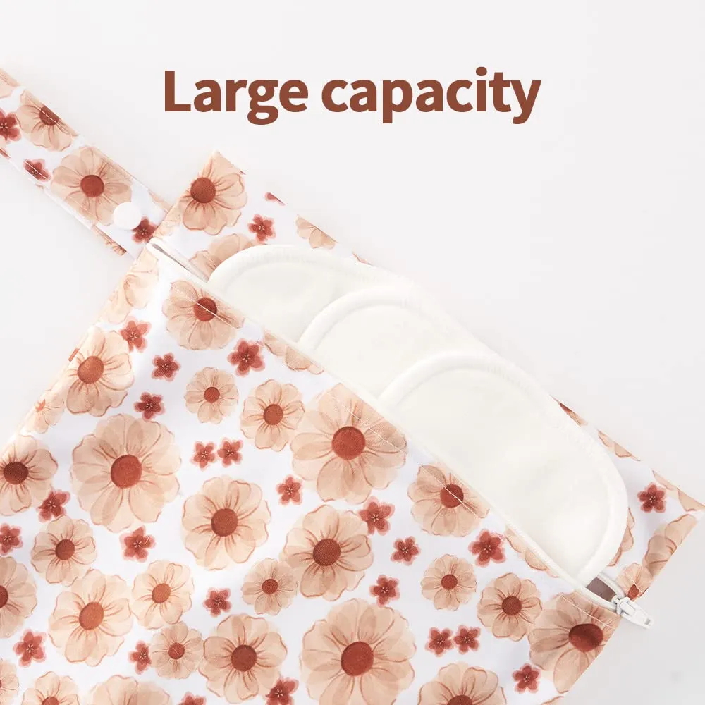3 Set Wet Bag Storage Bag Waterproof Washable Travel Bags, Beach, Pool, Gym Bag for Swimsuits & Wet Clothes(Flower)