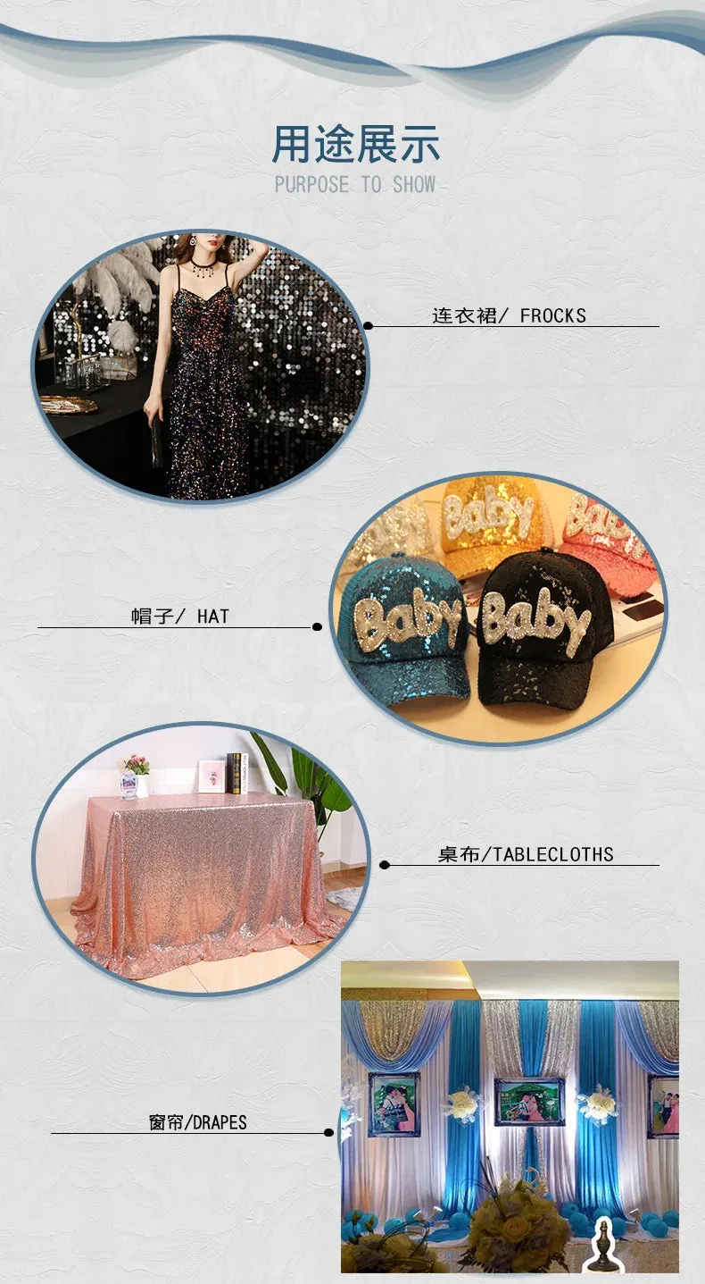3x9mm Small Blade Sequin Fabric Closing Evening Dress Short Skirt Designer Cloth Backpack Shoes Diy Material Black 19 Colors