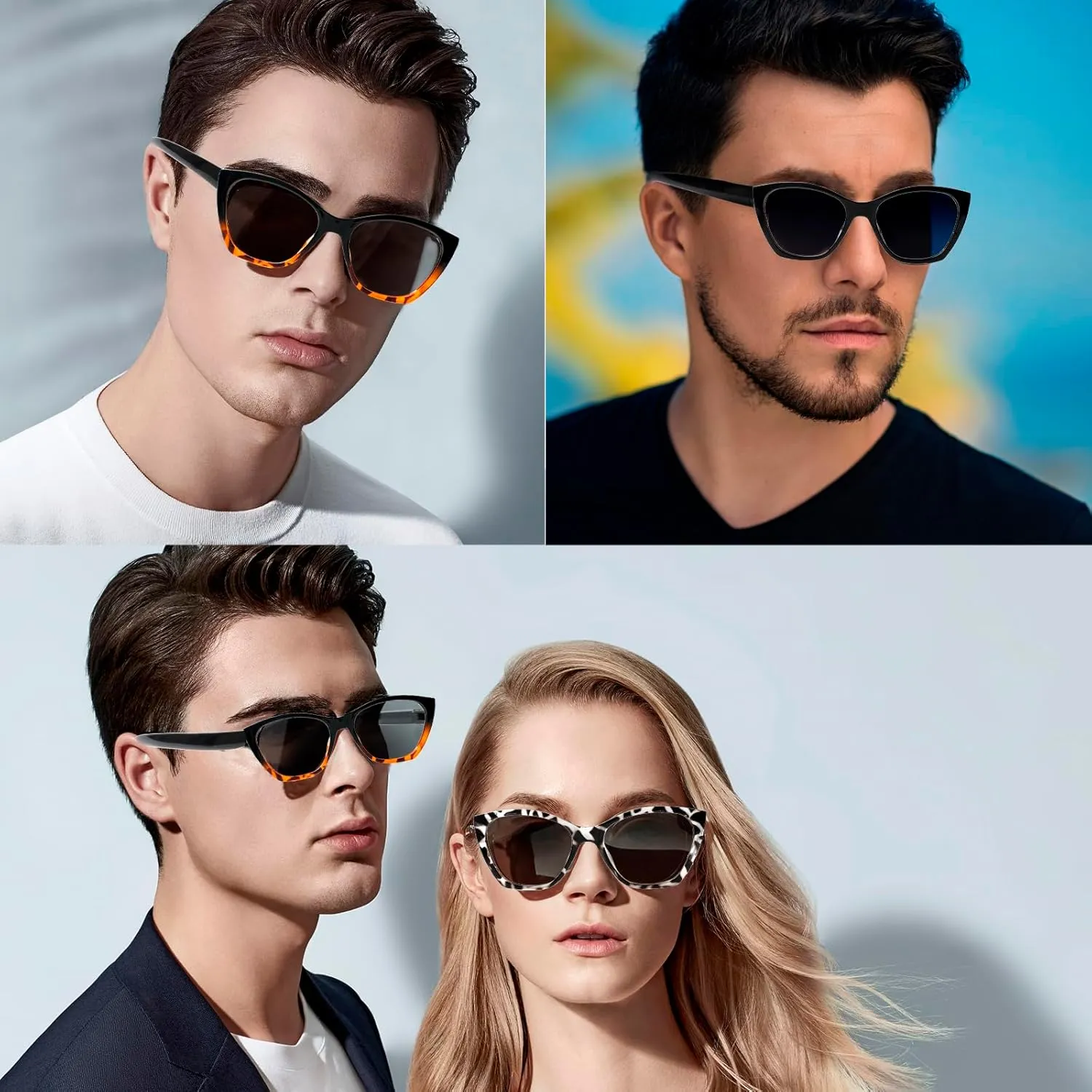 4 Pack Bifocal Reading Glasses for Women Men Sun Readers Spring Hinge Outdoor Sunglasses Fashion Bifocal Eyeglasses