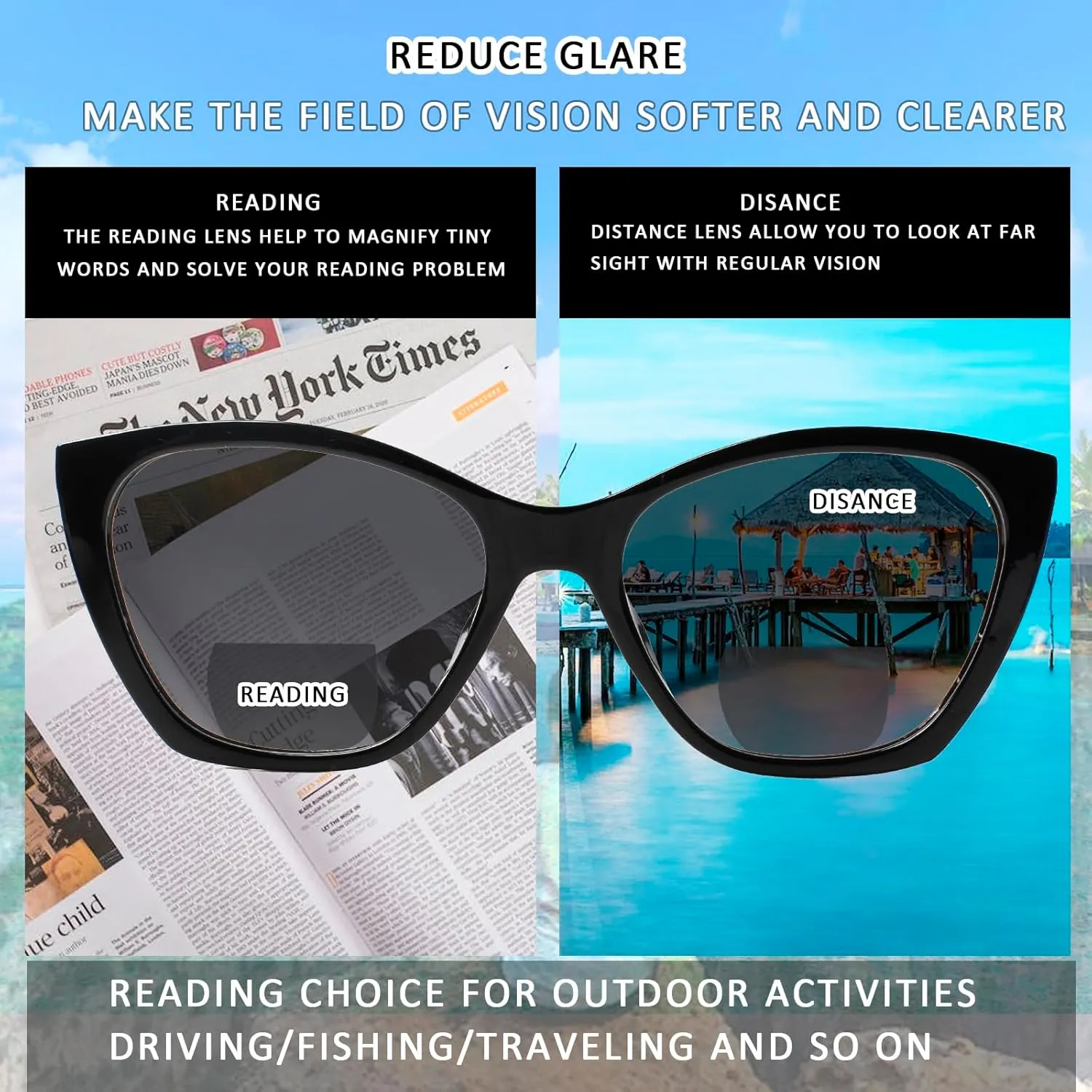 4 Pack Bifocal Reading Glasses for Women Men Sun Readers Spring Hinge Outdoor Sunglasses Fashion Bifocal Eyeglasses