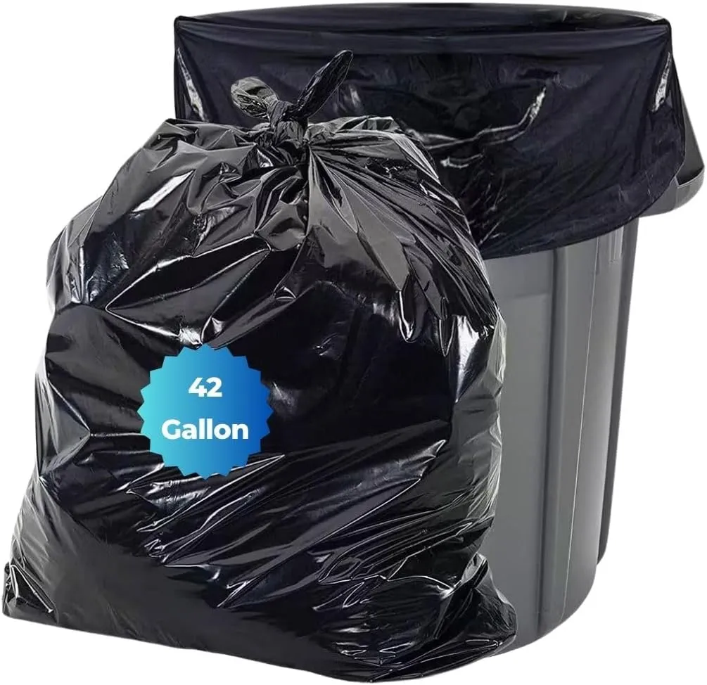 42 Gallon Heavy Duty Contractor Trash Bags - 40'' x 46'', Tear-Resistant, Leak-Proof, 100 Count - Industrial Strength for Construction, Yard, and Commercial Use