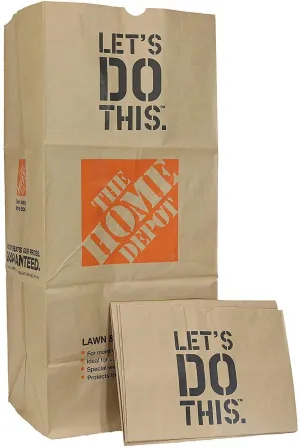 49022-25PK Heavy Duty Brown Paper Lawn and Refuse Bags for Home and Garden, 30 gal (Pack of 50)