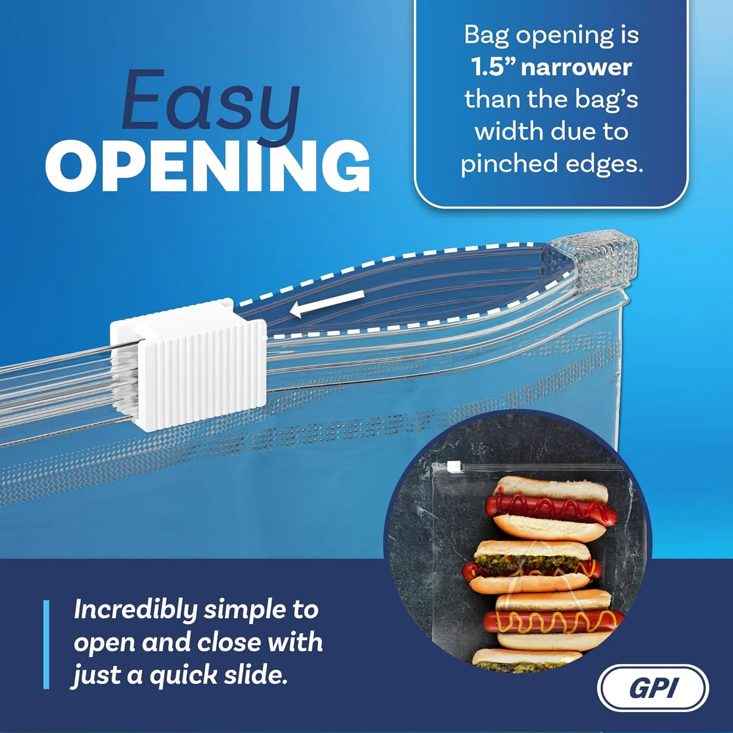 50 Count - Slider Zip Jumbo Food Storage Bags, 16" x 18" 3 Mil Heavy Duty, Extra Large, Strong & Durable For Freezer Storage. GPI