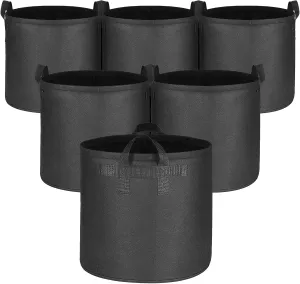6-Pack 12 Gallon Grow Bags, 300G Thickened Nonwoven Plant Fabric Pots with Reinforced Handles for Garden Indoor Outdoor