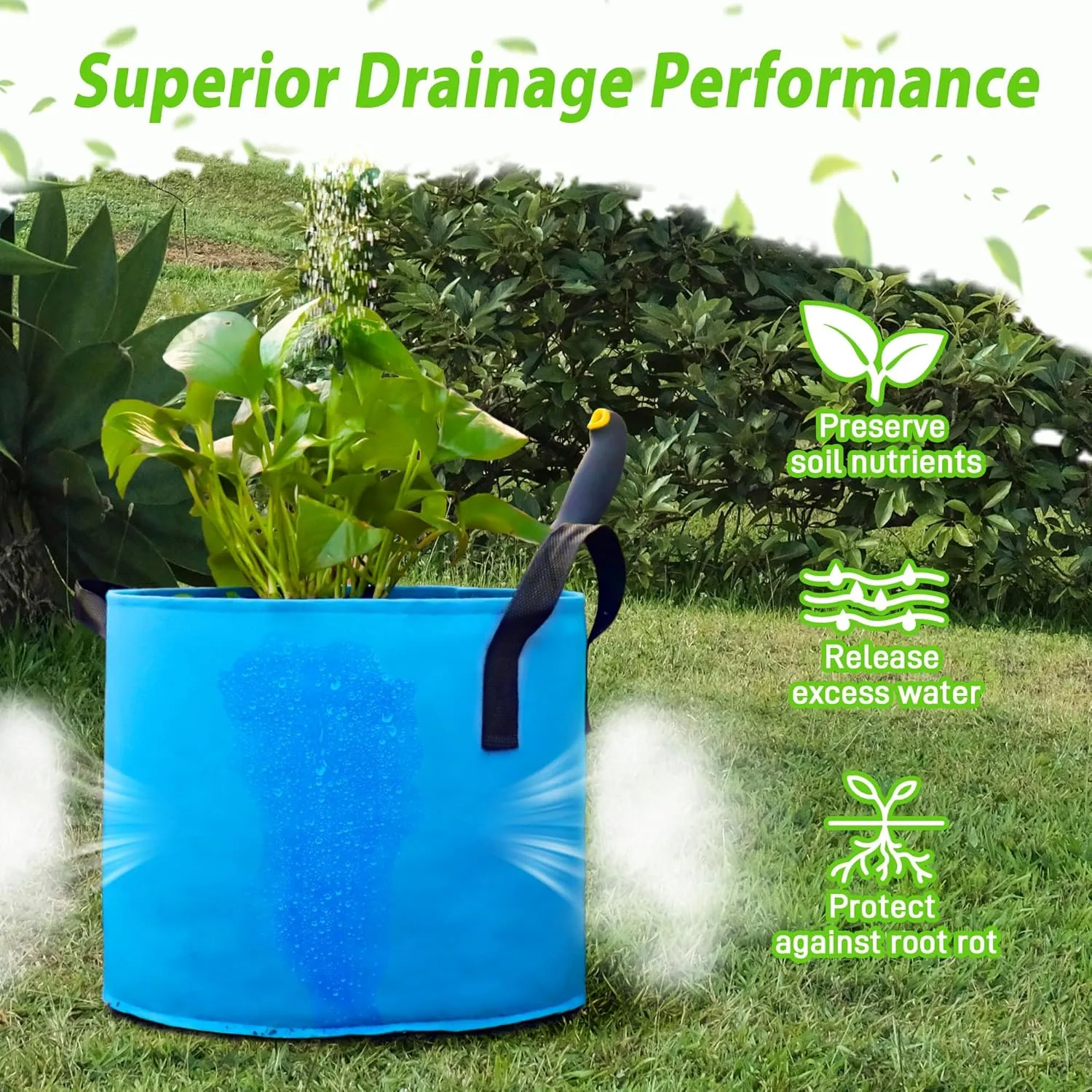 7 Pack 15 Gallon Plant Grow Bags - Mixed 7 Colors with Reinforced Handles & Aeration Design, Ideal for Tomato, Flowers & Fruits