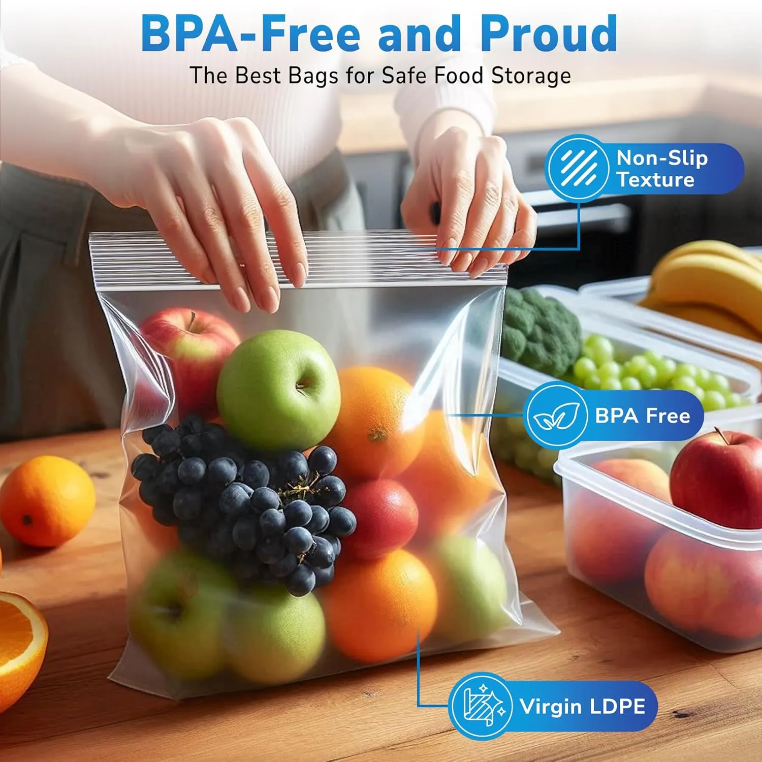 8mil Heavy Duty Plastic Storage Bag, 4x Thicker Zipper, Reusable Zip Top Bag, 10"x12", Pack of 25 for Cakes, Foods, Tools, Accessories, Kitchen Utensils