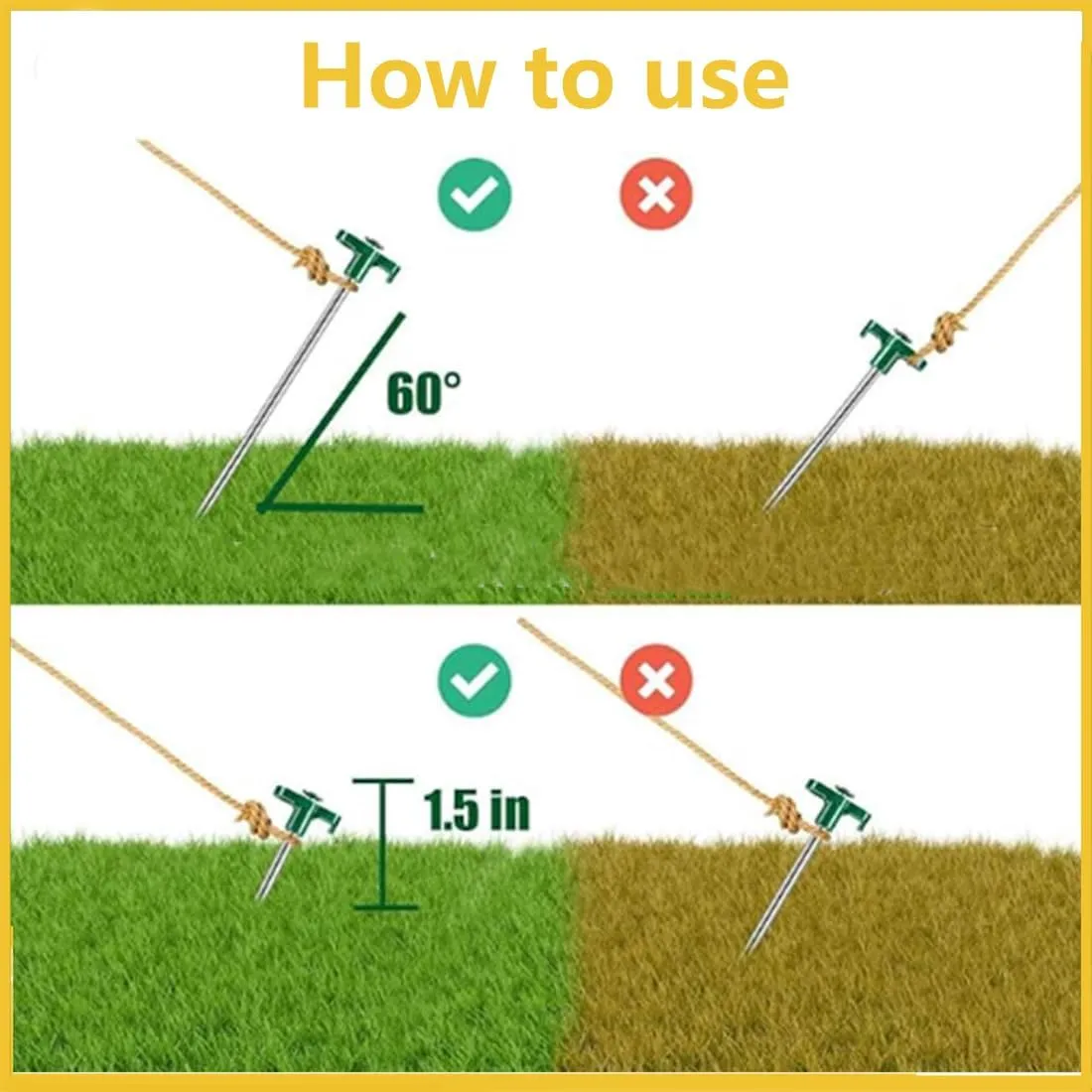 8" Screw in Tent Stakes - Ground Anchors Screw in, Tent Spikes with Hex Head Driver and Storage Bags and Nail Remover, Camping Stakes Heavy Duty, for Patio, Garden, Grassland, Outdoor (8, Red)