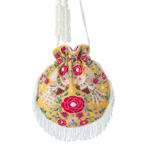 Adora By Ankita Yellow Phoenix Flapper Bag