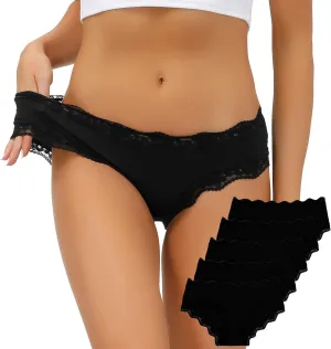 ADOVAKKER Women's Underwear Low Rise Lady Micro Smooth Breathable Briefs Hipster Panties Multipack Printing J-S1