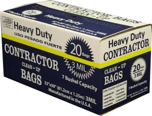 AEP 0186470 Heavy Duty Contractor Bags, 32" x 50", 3 ml (Pack of 20)