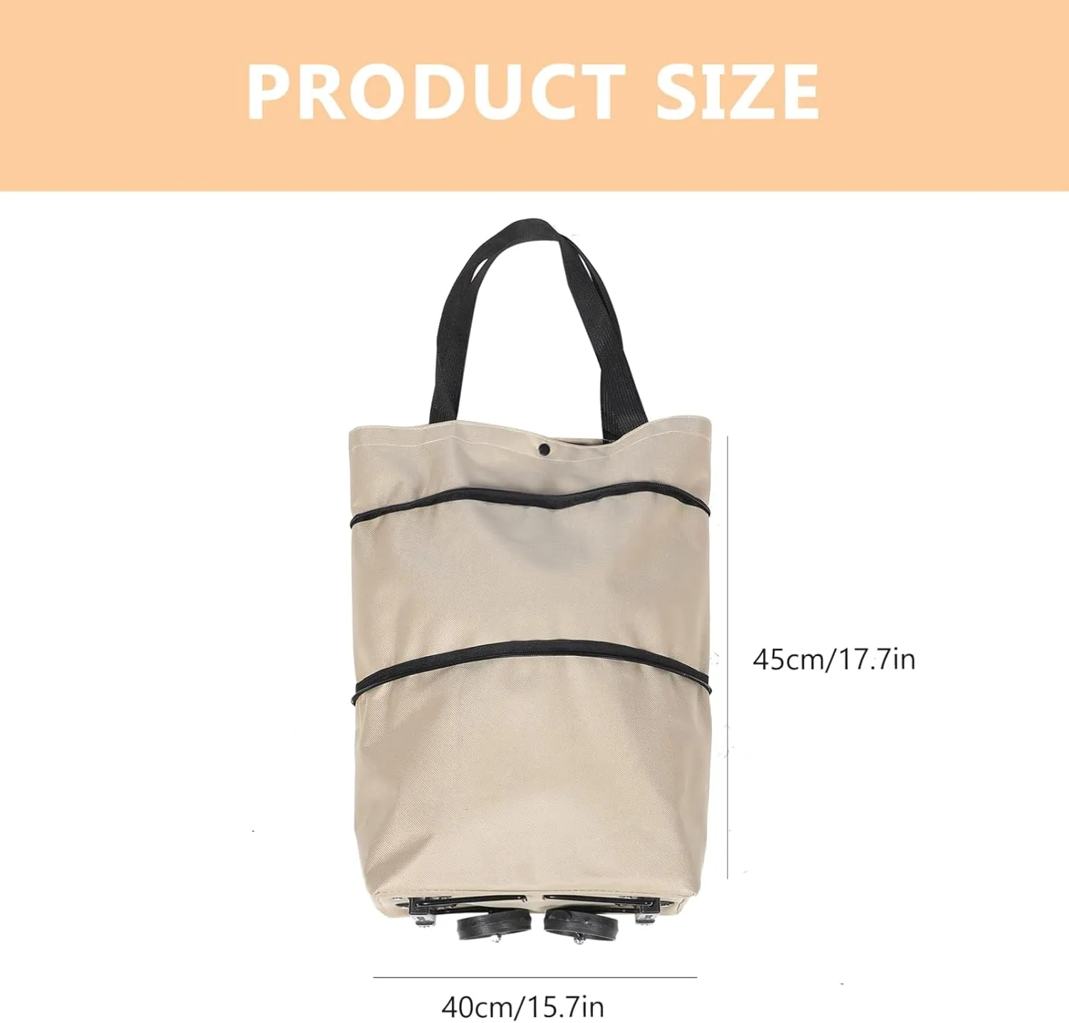 Alipis Shopping Wheel Bag Foldable Shopping Bag Foldable Cart with Wheels Grocery Cart Trolley Trolley Wood