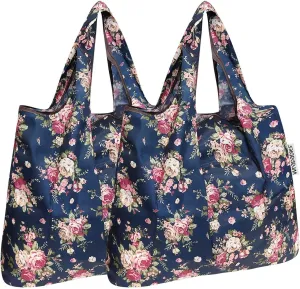allydrew Foldable Tote Nylon Reusable Grocery Bag (Set of 2)