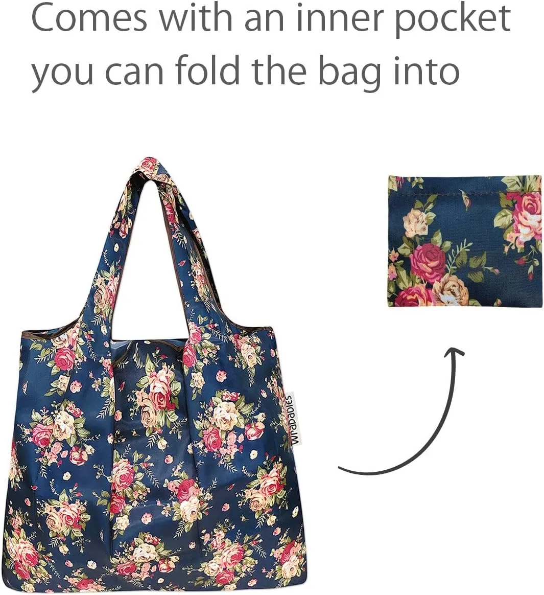 allydrew Foldable Tote Nylon Reusable Grocery Bag (Set of 2)