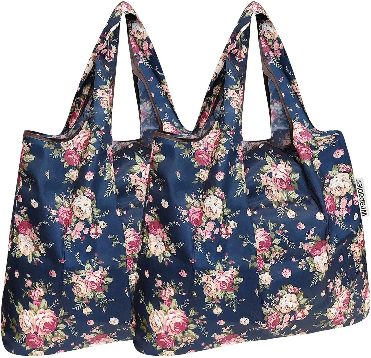 allydrew Foldable Tote Nylon Reusable Grocery Bag (Set of 2)