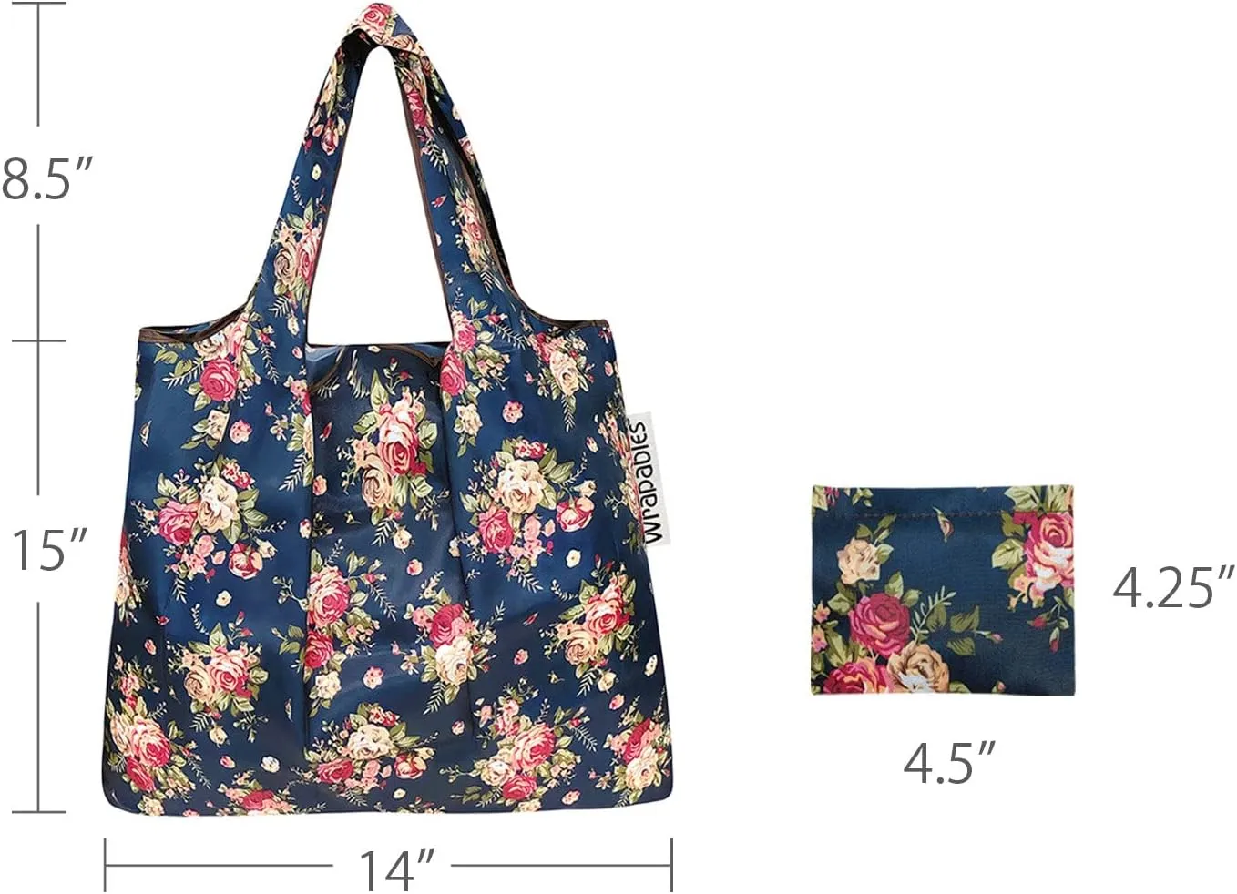 allydrew Foldable Tote Nylon Reusable Grocery Bag (Set of 2)