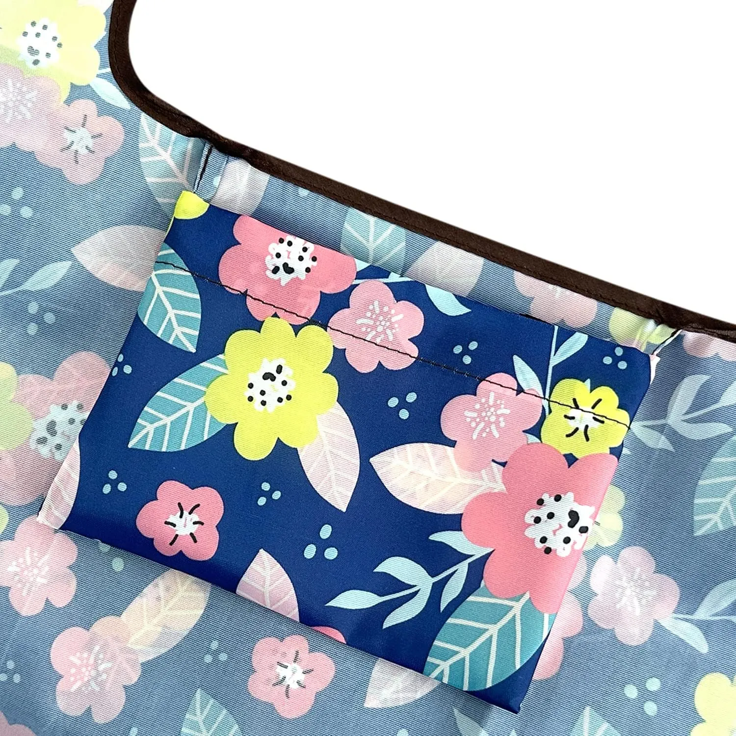 allydrew Large & Small Foldable Tote Nylon Reusable Grocery Bags, Set of 2