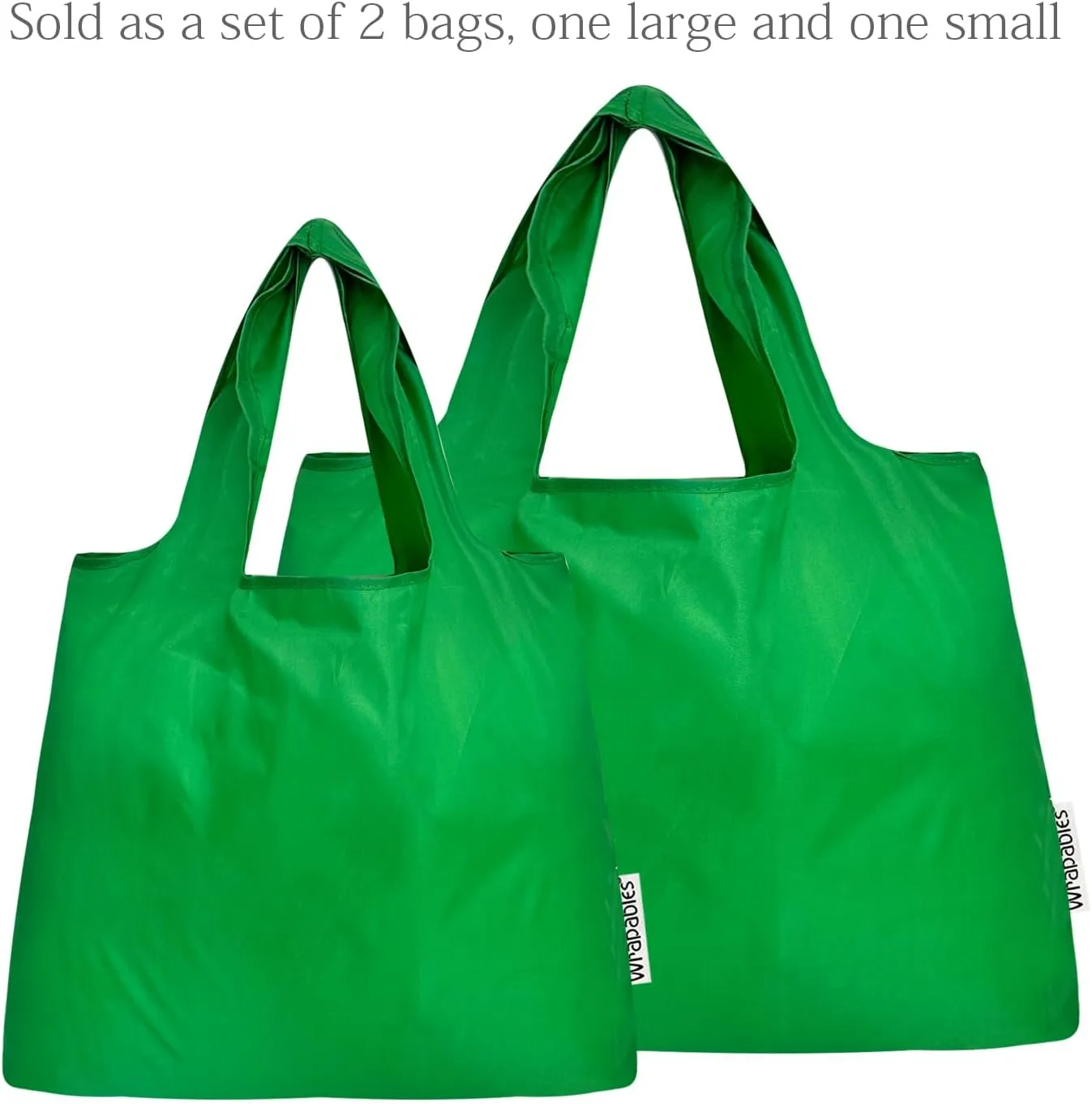 allydrew Large & Small Foldable Tote Nylon Reusable Grocery Bags, Set of 2