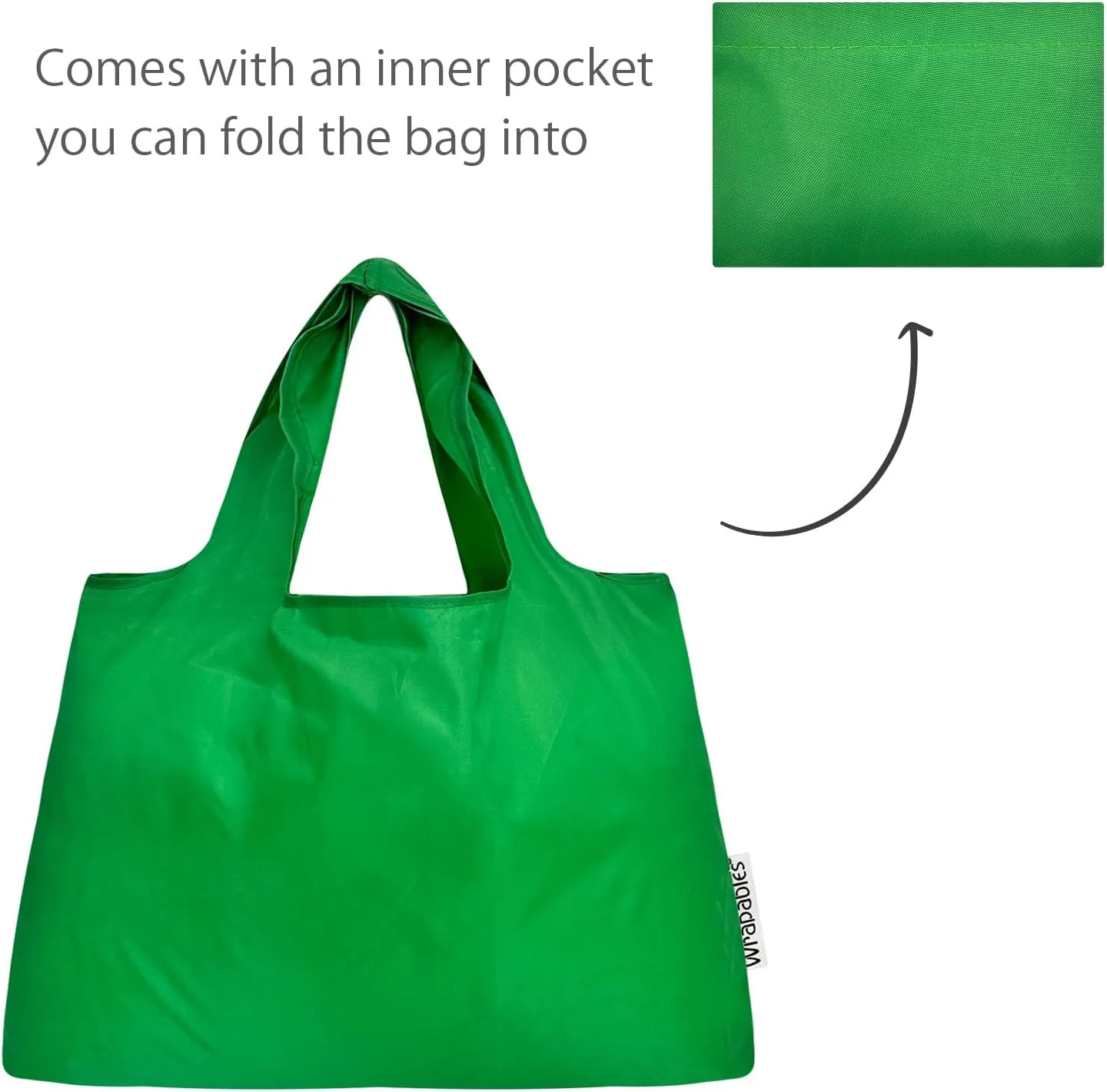 allydrew Large & Small Foldable Tote Nylon Reusable Grocery Bags, Set of 2