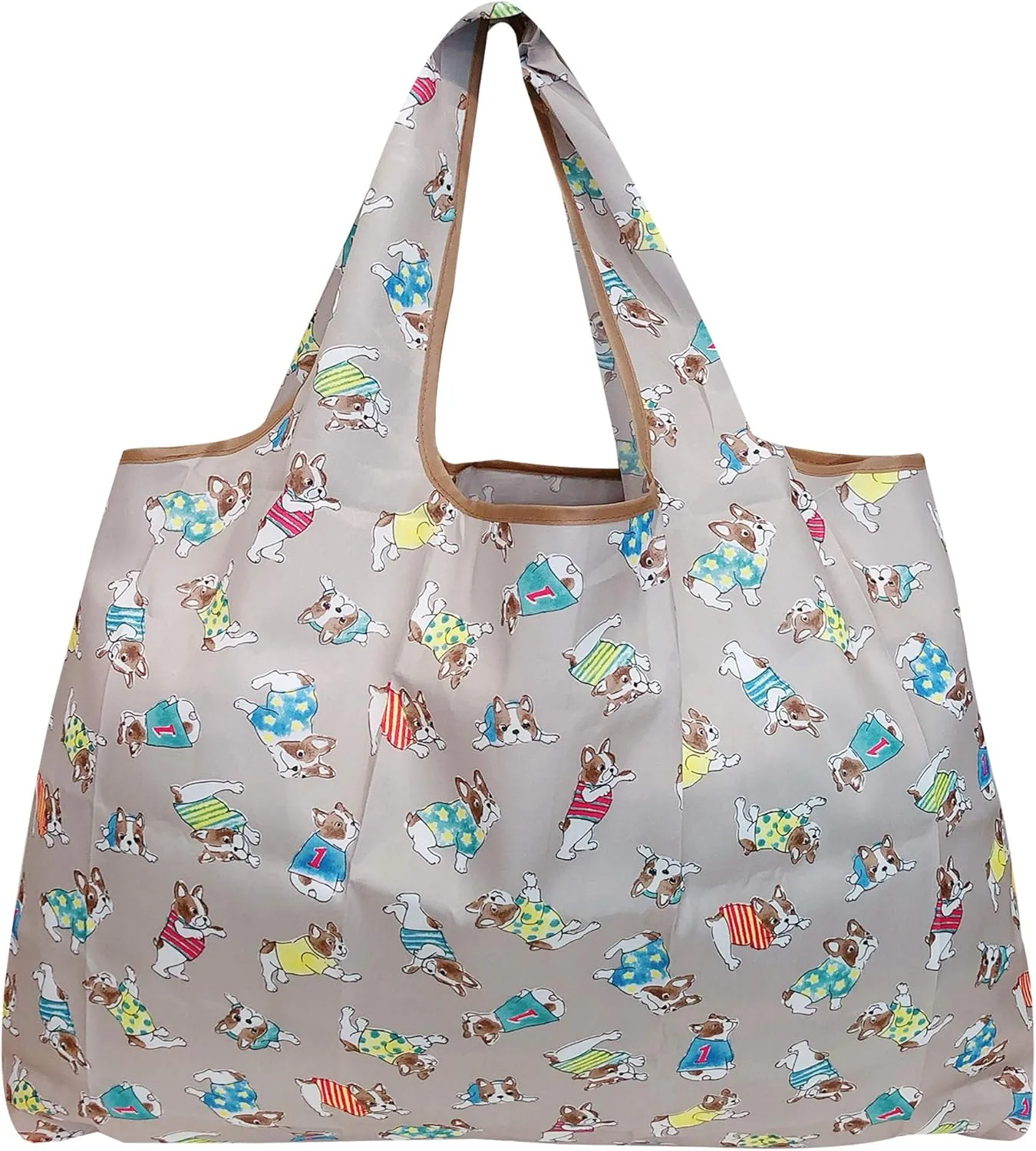 allydrew Large Foldable Tote Nylon Reusable Grocery Bag, 3 Pack