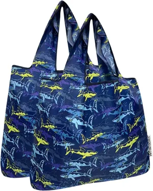 allydrew Medium Foldable Tote Nylon Reusable Grocery Bag (Set of 2)