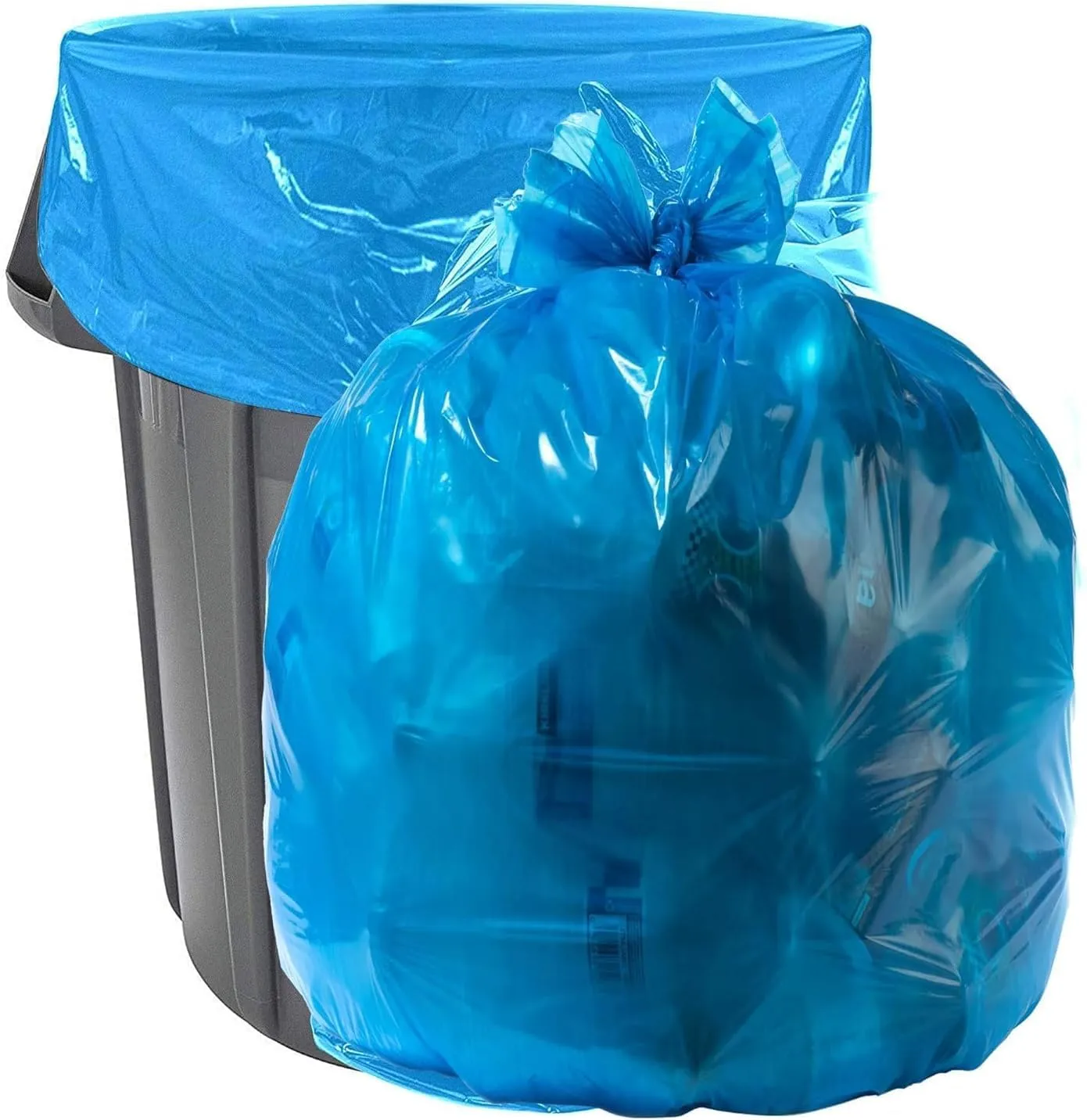 Aluf Plastics 55-60 Gallon 1.2 MIL Blue Industrial Strength Trash Bags - 38" x 55" - Pack of 400 - For Industrial, Home, & Recycling