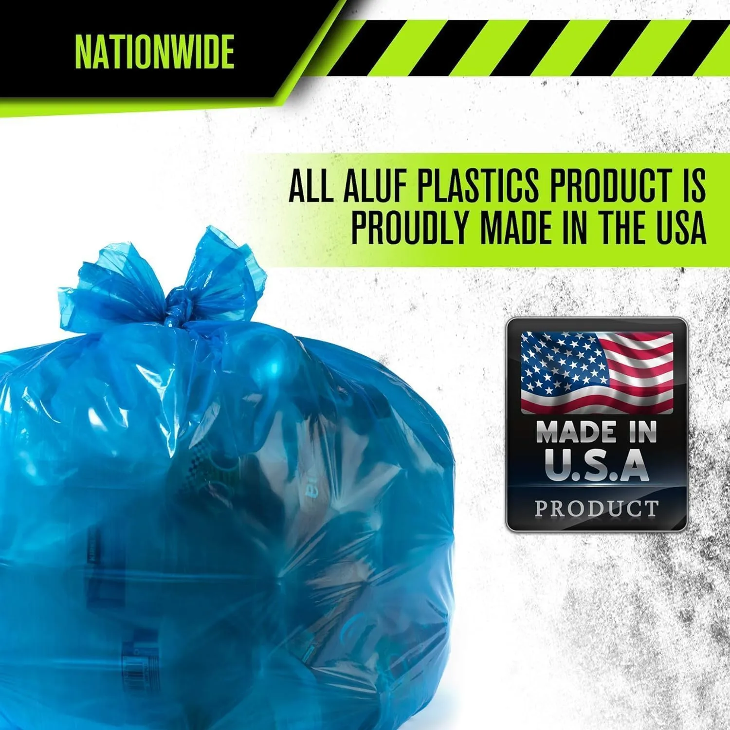 Aluf Plastics 55-60 Gallon 1.2 MIL Blue Industrial Strength Trash Bags - 38" x 55" - Pack of 400 - For Industrial, Home, & Recycling