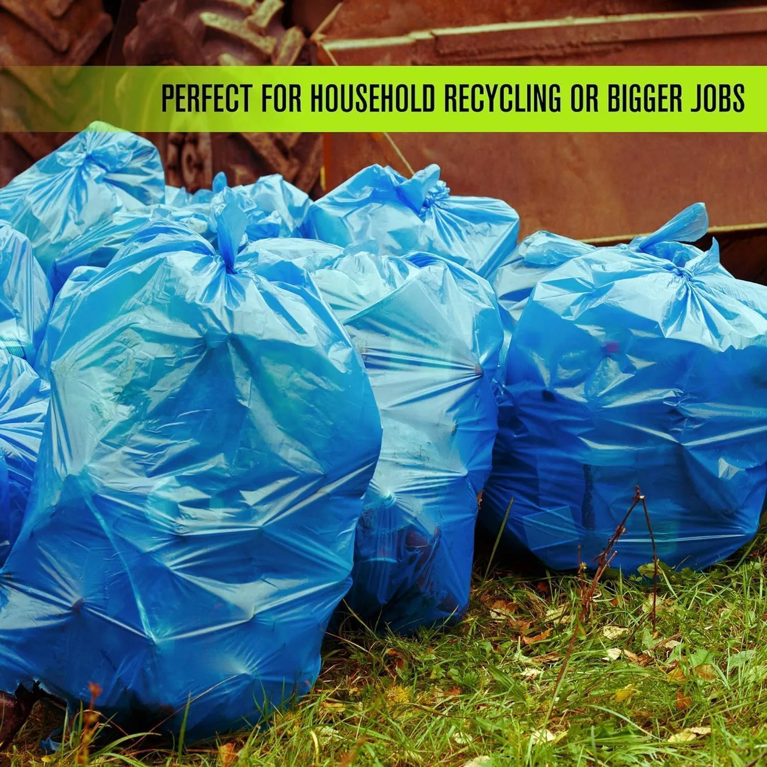 Aluf Plastics 55-60 Gallon 1.2 MIL Blue Industrial Strength Trash Bags - 38" x 55" - Pack of 400 - For Industrial, Home, & Recycling