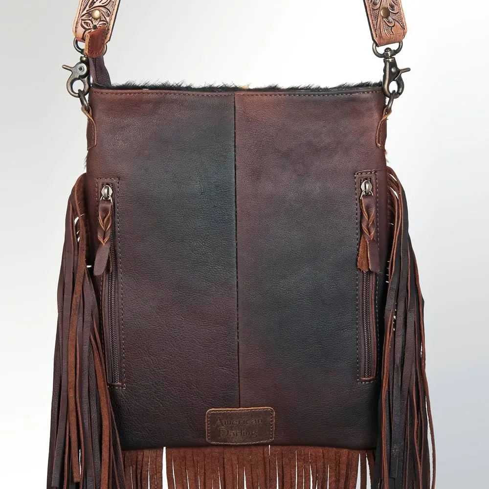 American Darling Messenger Hair On Genuine Leather Women Bag Western Handbag Purse