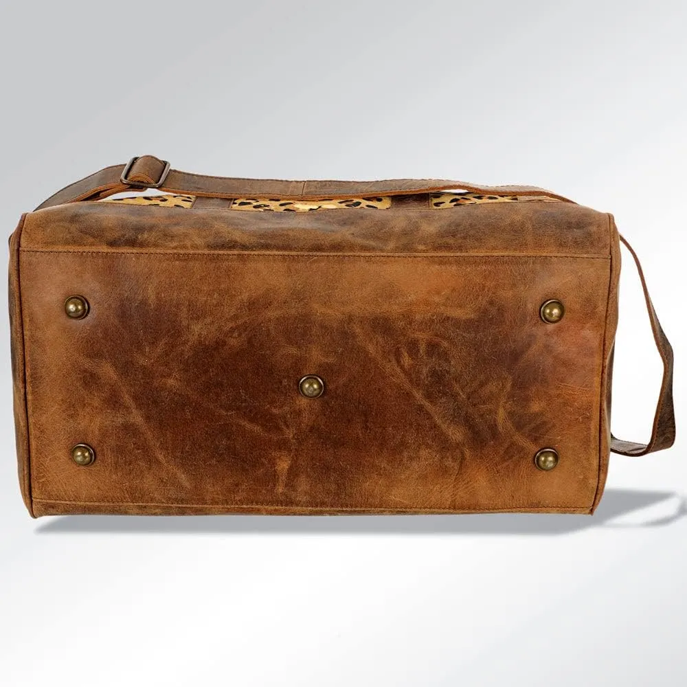 American Darling Weekend Duffle Travel Bags Hand Crafted Leather Tote Extra Large Cow Hide On (ADBGS174CHEGO)