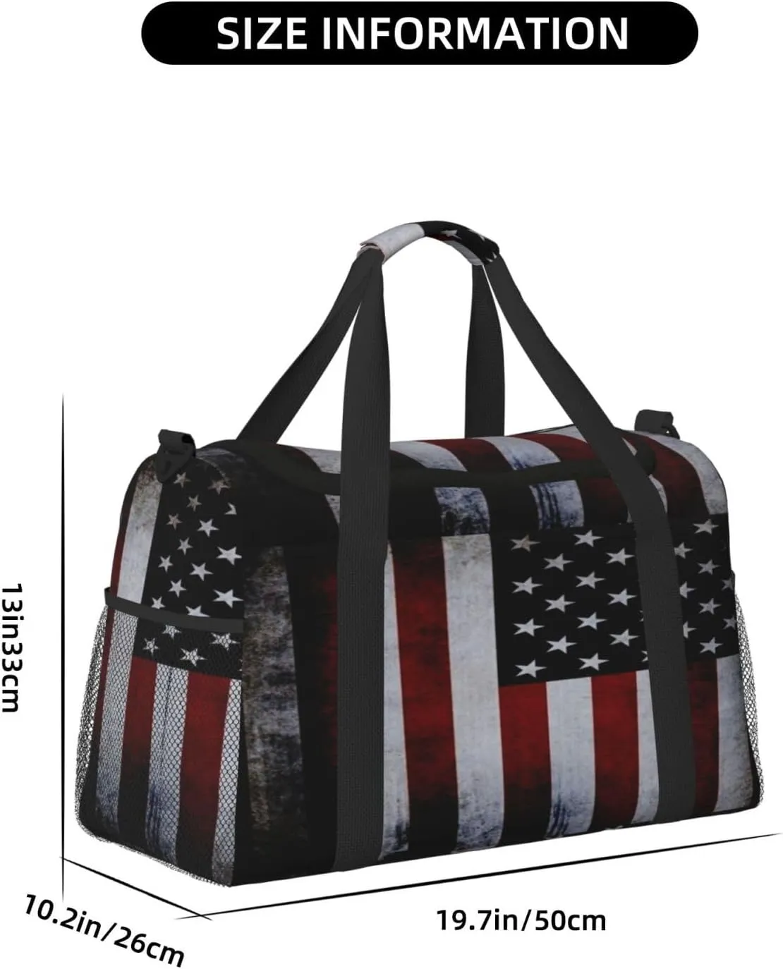 American Flag Travel Duffel Bag Large Foldable Waterproof Overnight Bag For Beach Swim Bags Pool Sports Gym