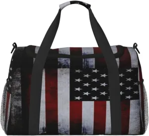 American Flag Travel Duffel Bag Large Foldable Waterproof Overnight Bag For Beach Swim Bags Pool Sports Gym