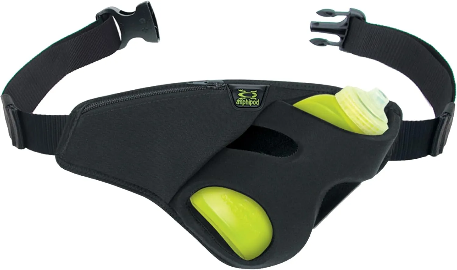 Amphipod Profile-Lite 12 oz. Bottle Pack, Runners Waist & Hydration Belt, 5K/10K, Endurance & Ultra Running, Men & Women (12 oz.) - Black - 16 oz.