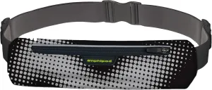 Amphipod Reflective MicroStretch Luxe Belt, Expandable, Secure & Reflective Storage Solution for Road Running, Jogging & Training - Black Reflecto-Dot - XL