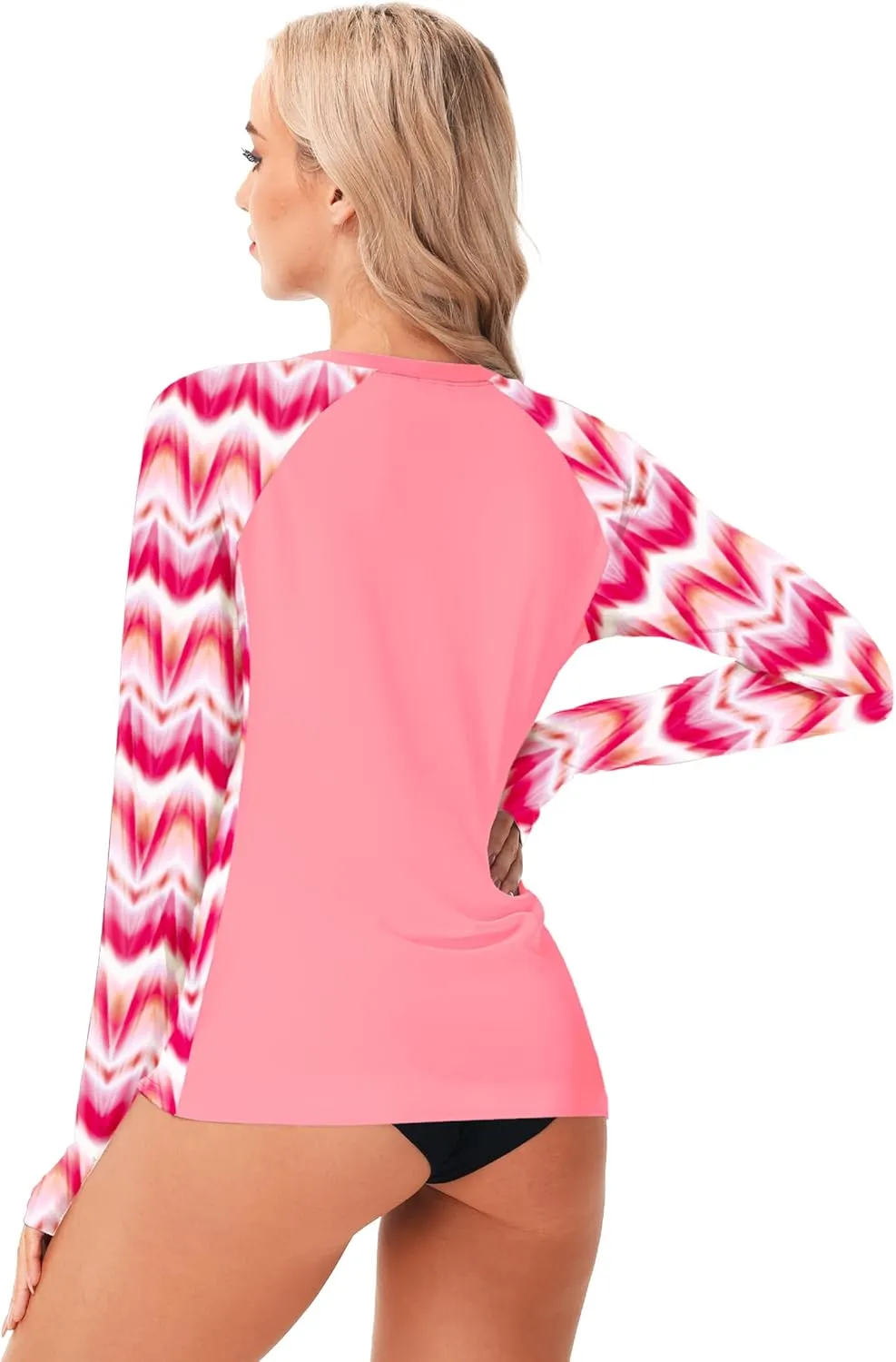 AOBUTE Women Long Sleeve Rash Guard UPF 50  Swim Shirts with Thumb Hole