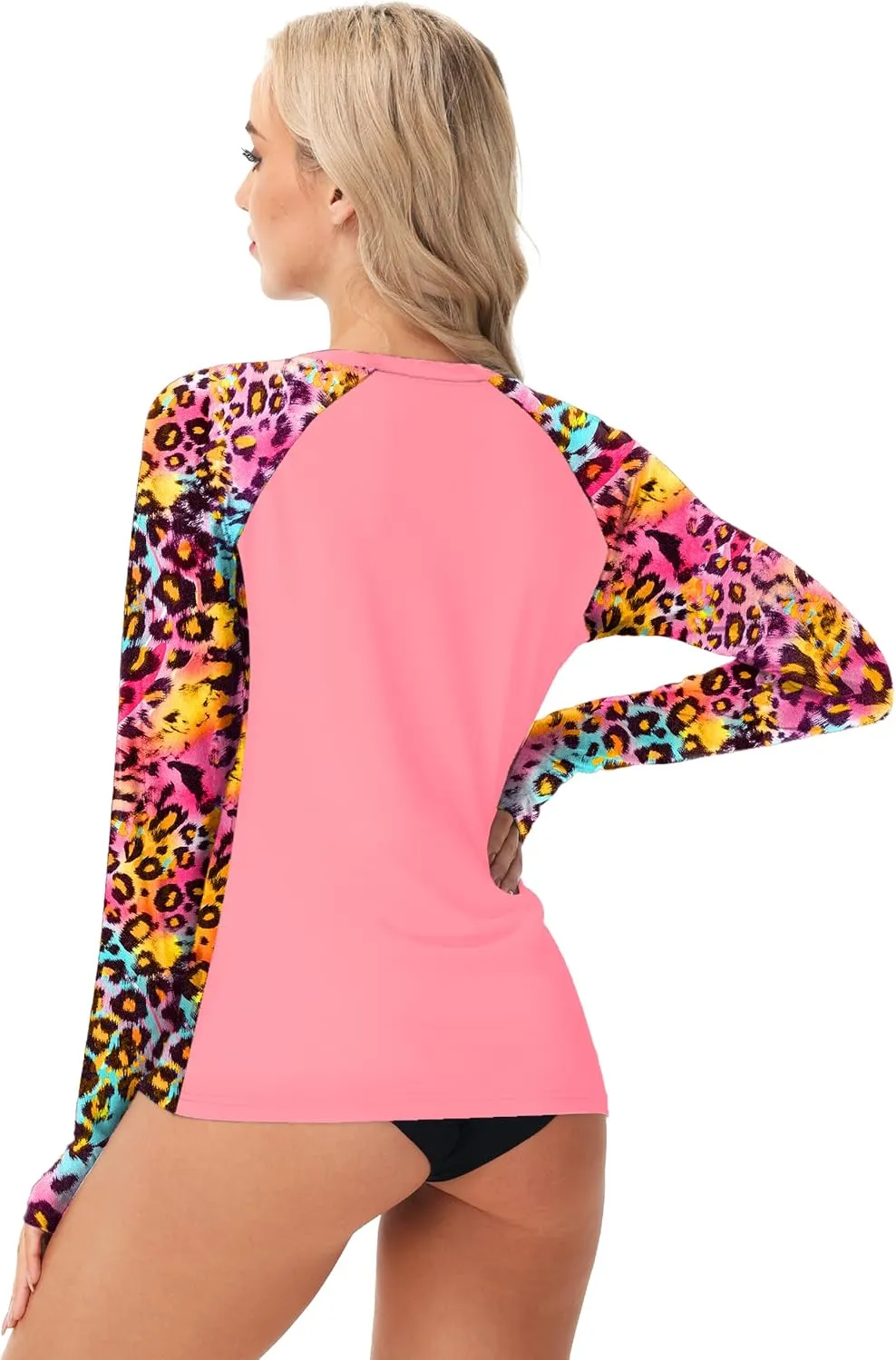 AOBUTE Women Long Sleeve Rash Guard UPF 50  Swim Shirts with Thumb Hole