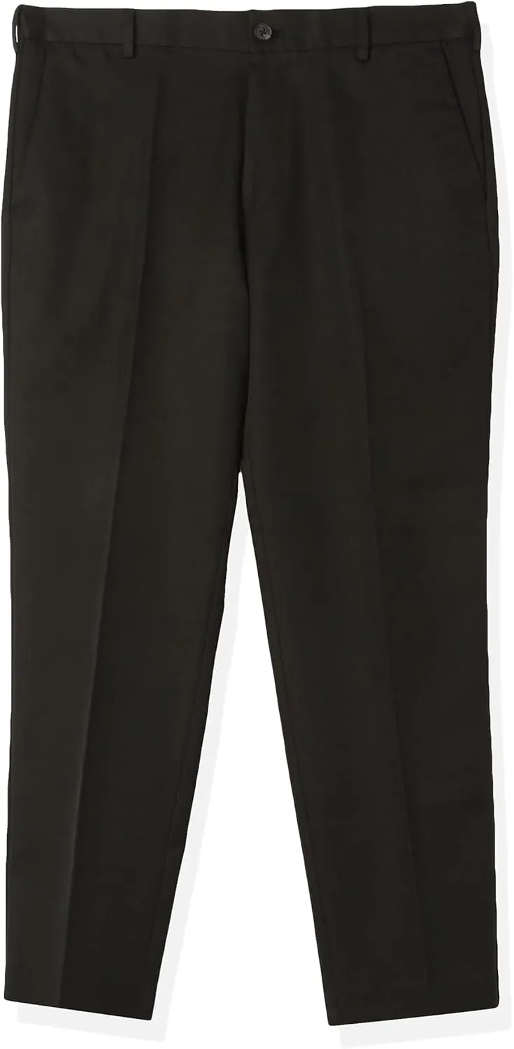 Arrow Men's Flat Front Straight Fit Solid Twill Micro Dress Pant